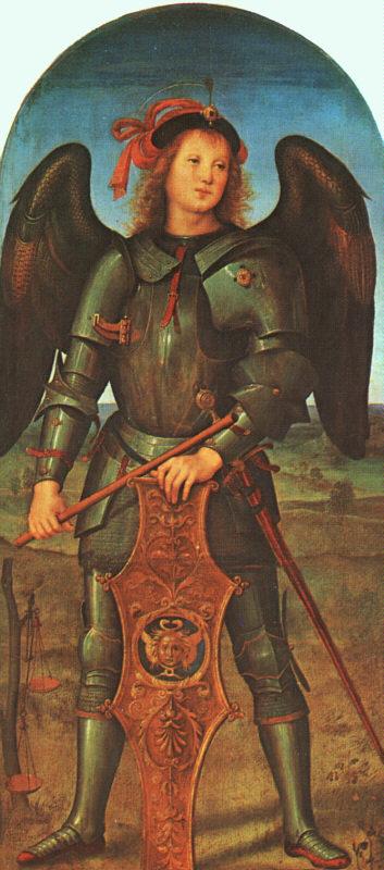 PERUGINO, Pietro St. Michael (Panel of the Polytych of Certosa di Pavia) ag